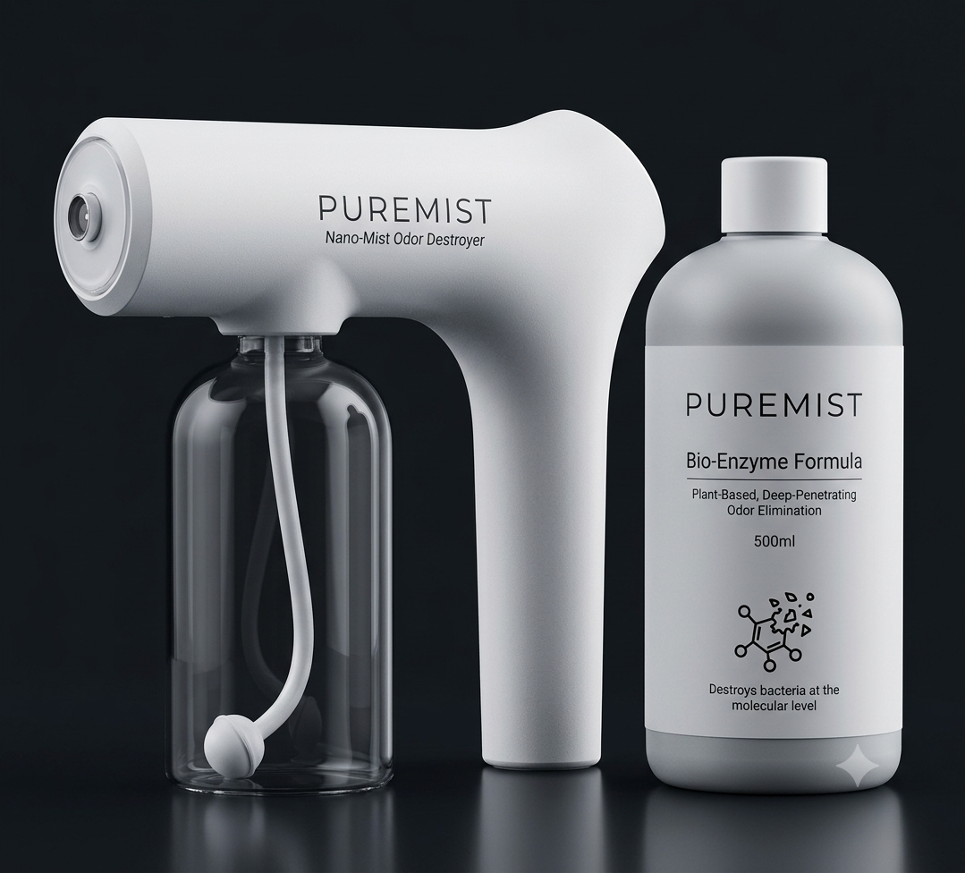 PureMist Nano-Mist Odor Eliminator — Bio-Enzyme Deodorizer for Cars, Gear & Home